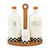 Mud Pie Checkered Oil & Vinegar Caddy Set