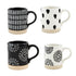 Mud Pie Black Patterned Mugs