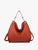 Carly Studded Slouchy Hobo w/ Long Strap