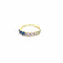 925 Gold Plated Multi Color Blue CZ Ring