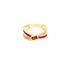 925 Gold Plated Twist Ruby and CZ Ring