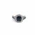 925 Silver Large Square Halo Black CZ Ring