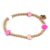 Charm It! Gold Bead Pink Heart Stretch Bracelet