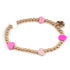 Charm It! Gold Bead Pink Heart Stretch Bracelet