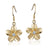 Gold 925 Plumeria Earrings 15mm