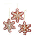 Gingerbread Snowflake Ornaments, 3 Assorted