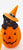 Flocked Cat in Pumpkin w/Hat