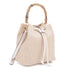 Bethany Straw Bucket Tote with Crossbody -Beige