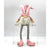 Pink Fabric Bunny Gnome W/Led Light 18.1