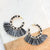 Buffalo Check Plaid Fringe Hoop Earrings