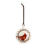 Ceramic Cardinal Wreath Disc Ornament