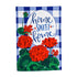 Plaid Patriotic Geraniums Garden Linen Flag