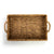 Rectangle Wicker Basket with Leather Patch