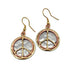 Mixed Metal Peace Sign Earrings 033