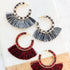 Buffalo Check Plaid Fringe Hoop Earrings