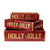 Wood Holly Jolly Boxes - Set of 3